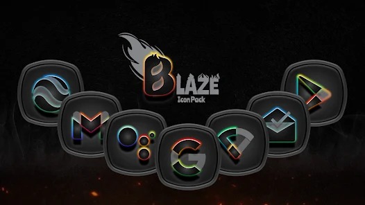 Blaze Dark Icon Pack APK 2.0.5 (Patched) Android